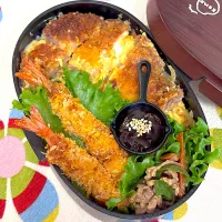 カツ丼とエビフライ弁当|Chiharϋnさん