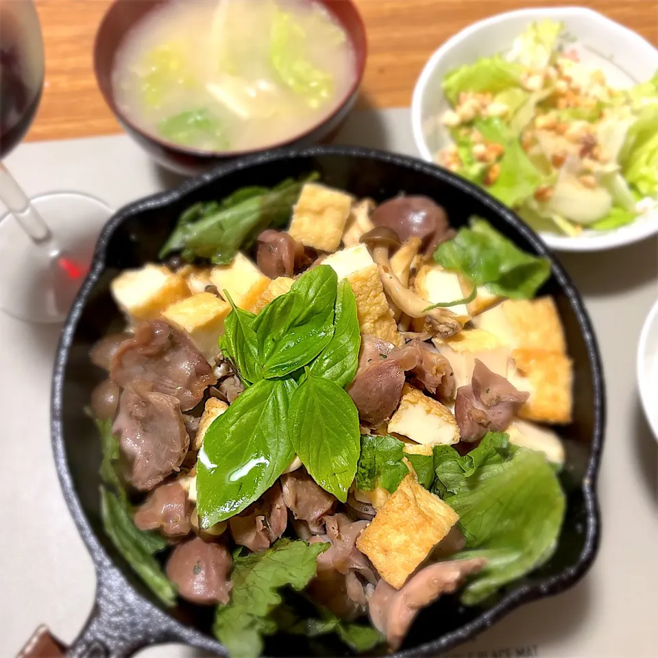 2025/11/28 砂肝とキノコと厚揚げのアヒージョ|kykyさん