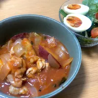 チキンとさつまいものトマト煮込み|さおりさん