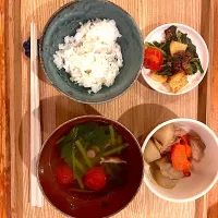 からし菜の中華スープと副菜|うちかさん