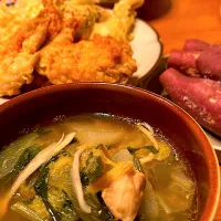 ニンニクスープと揚げもの|おさかなさん