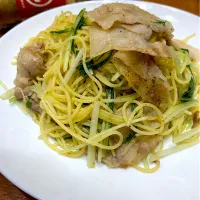 豚バラと水菜のパスタ|chieko ♪さん