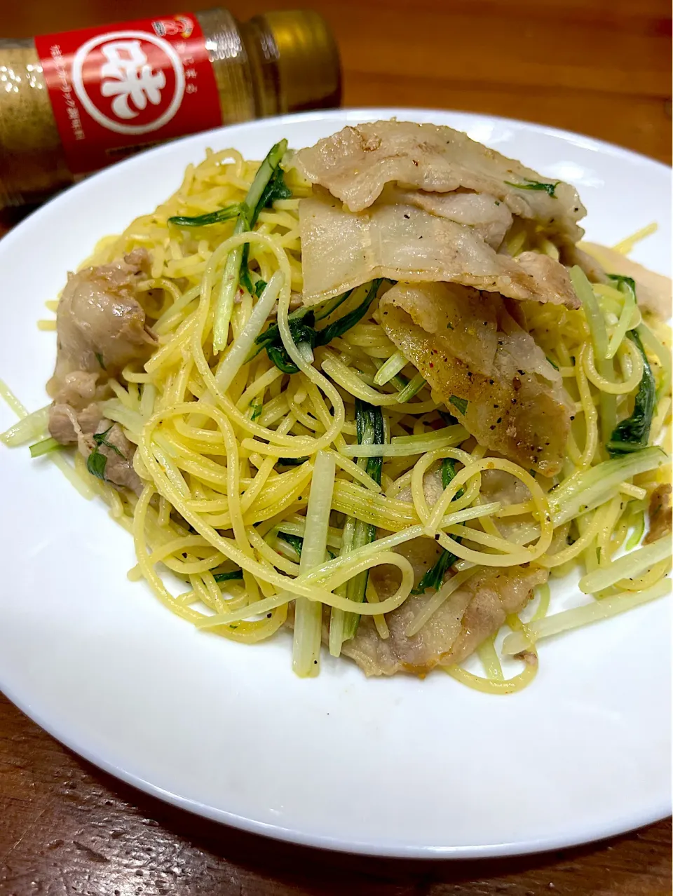 豚バラと水菜のパスタ|chieko ♪さん