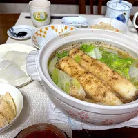 きりたんぽ鍋、イカの刺身、鮭ご飯| きりんママさんさん