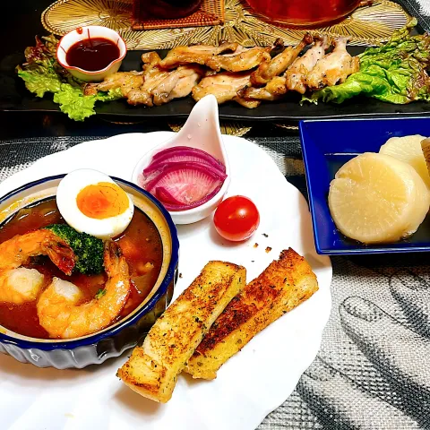 「あじまる（うまあじガーリック調味料）」を使ってみたSnapdishの料理・レシピ写真:#スープカレー