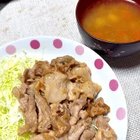 豚の生姜焼き、豚汁|kaaaaaさん