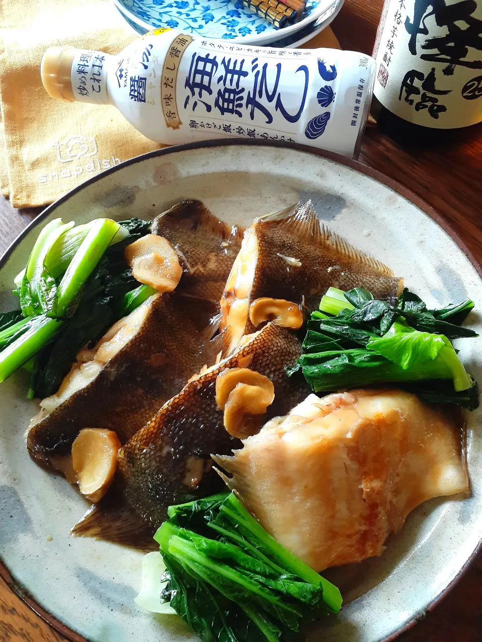 海鮮だしで北海道産真カレイの煮付け🐟|fumfumさん