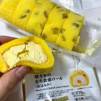 ローソン 焼き芋のもち食感ロール(紅はるか)| 四天王さん