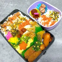 旦那お昼お弁当　娘朝ご飯お弁当|爰音さん