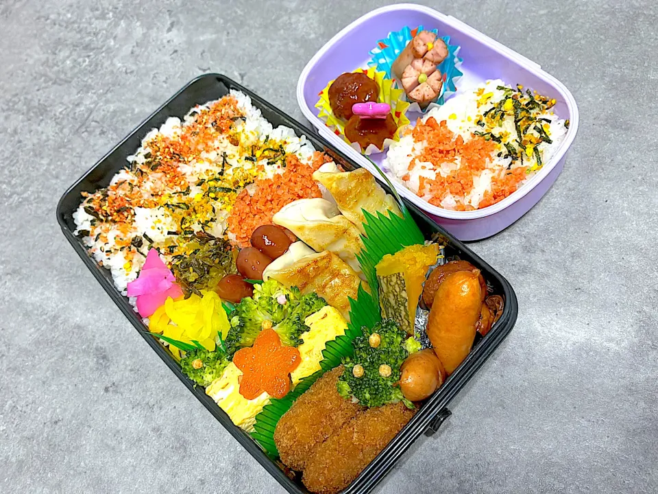 旦那お昼お弁当　娘朝ご飯お弁当|爰音さん