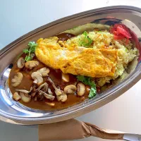 オムレツのっけきのこカレーライス|Kさん