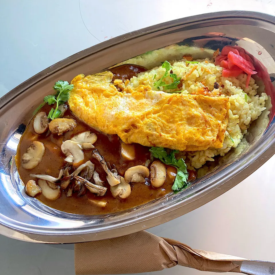 オムレツのっけきのこカレーライス|Kさん