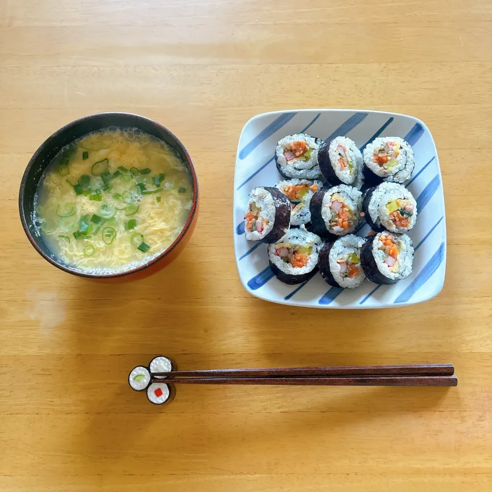 キンパと卵スープ|ちゃみこさん