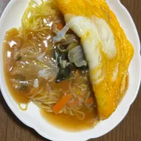 五目あんかけ焼そば薄焼たまごのせ|Morito Kamiyaさん