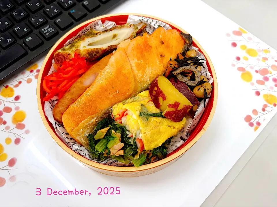 ᗦ↞︎◃︎  シャケの丸い弁当🍱😋|Tsuu_chan‪ ·͜·♡‬さん