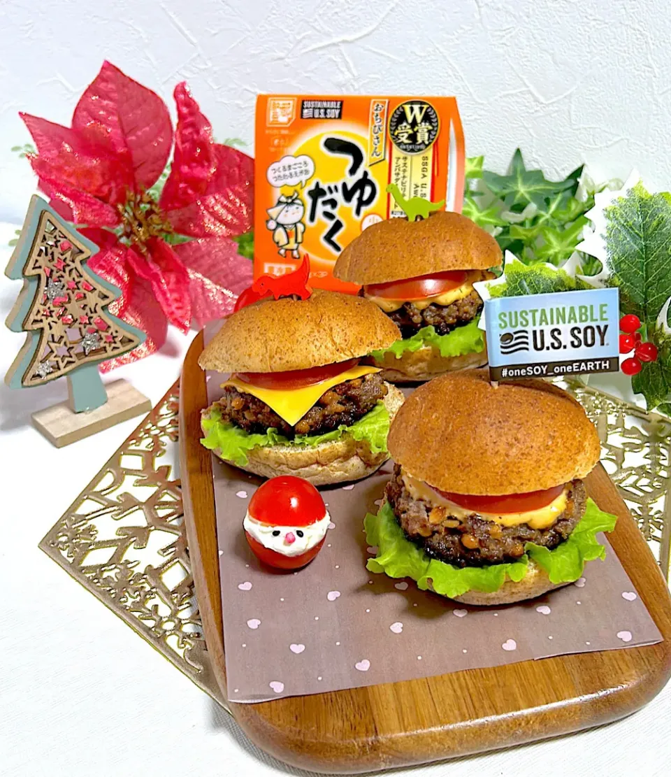 アメリカ産サステナビリティ認証大豆を使用した納豆で「納豆バーガー」|akkiyさん