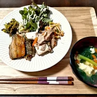 ワンプレート飯　アジの蒲焼き|vege食堂さん