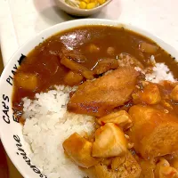 おっさん飯　サラダ　カレー|ひげおやじさん