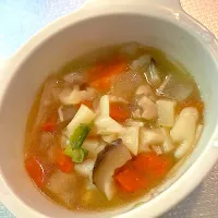 すいとん作って、孫用の離乳食も取り分けて細かくしてみました。食べてくれるかな😋|abekoさん