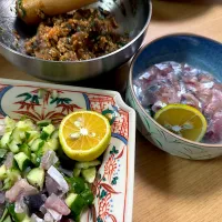 （釣）アジ3点セット　刺身　タタキ　ナメロウ|さくたろうさん