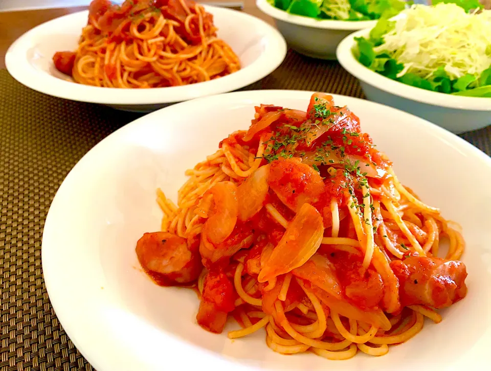 旦那さん作✨ランチナポリタン😋🍝|＊yurika＊さん