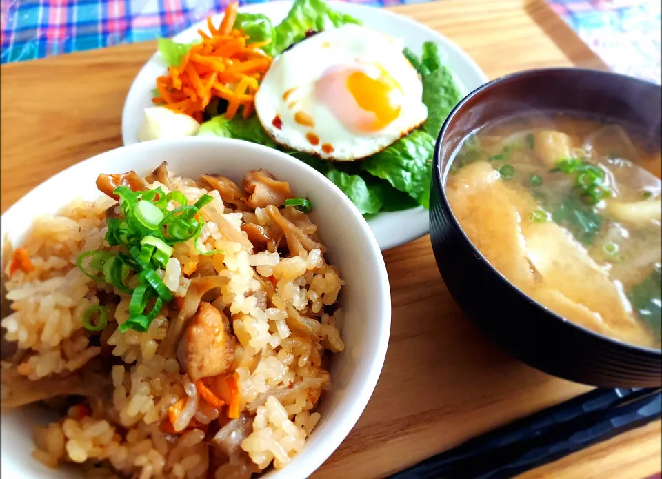 鶏ごぼう炊き込みご飯🍚|むぎさん