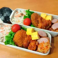 次男弁当&おにぎり|tamagomagomagoさん