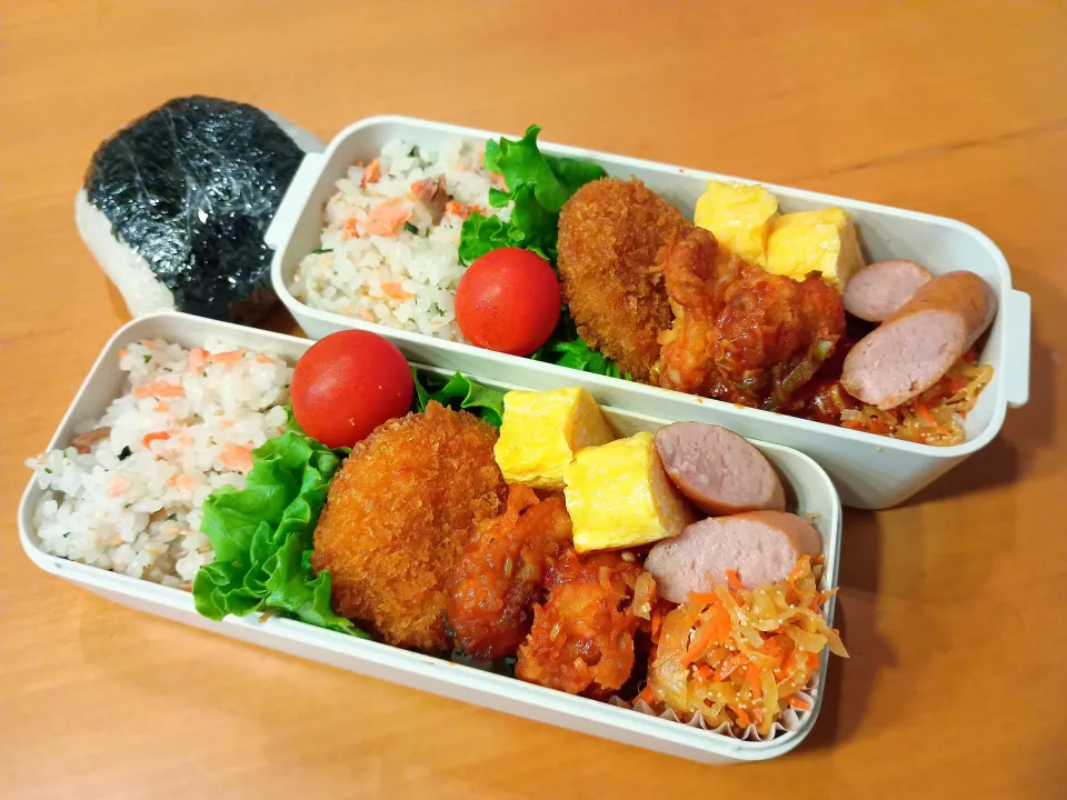 次男弁当&おにぎり|tamagomagomagoさん