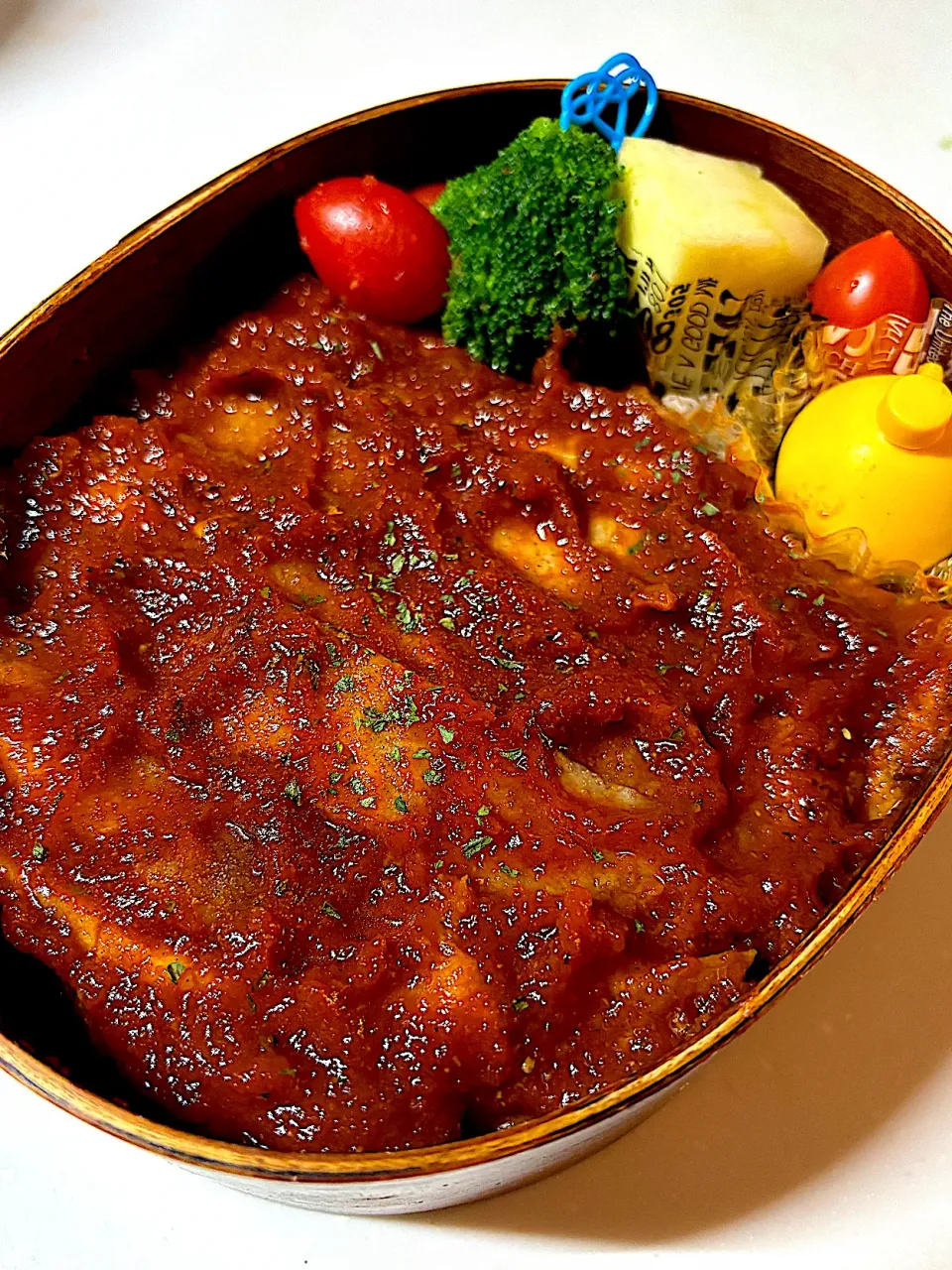 ポークチャップのっけ弁当|KUMIさん