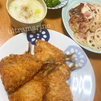 ＊アジフライとクラムチャウダーであったかごはん♪＊| ultramarineさん
