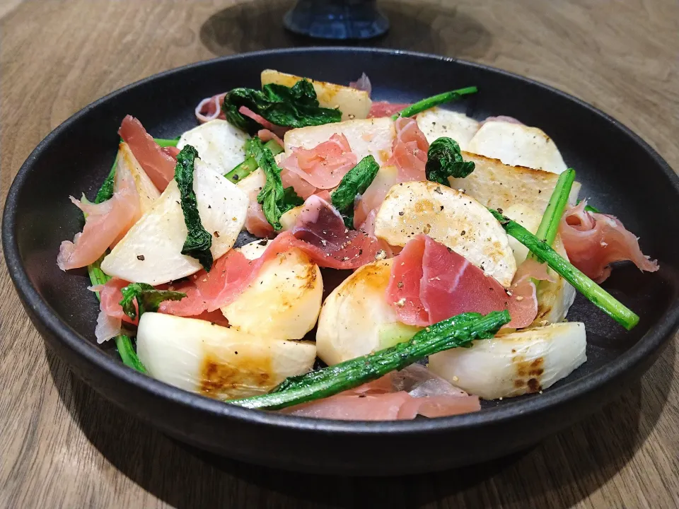 焼きかぶと生ハム|古尾谷りかこさん