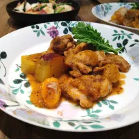 鶏肉とさつまいも 柿のワイン煮|古尾谷りかこさん