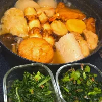 おでんと、おひたし、大根菜ふりかけ|aoiさん