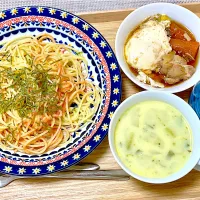 夕飯 明太子パスタ|ふわふわさん