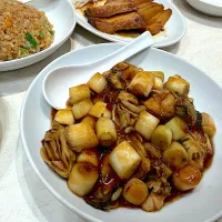 牡蠣とネギ炒め