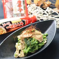 菜の花と豚肉のオイスター炒め|めいめいさん