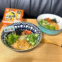 アメリカ産サステナビリティ認証大豆を使用した納豆でいつもの納豆丼