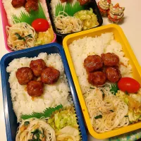 息子、夫、私、娘弁当|みどりさん