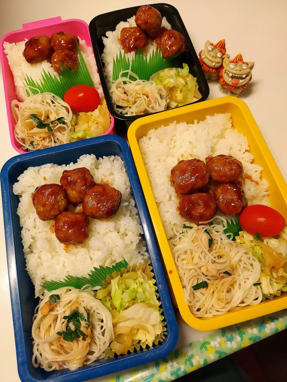 息子、夫、私、娘弁当|みどりさん