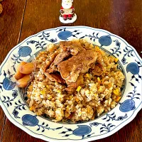 ランチ♯肉乗せチャーハン|小松菜さん