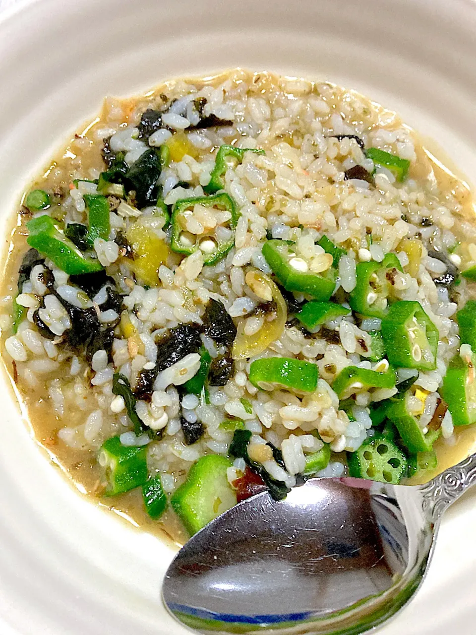 オクラと海苔の味噌おじや|Ayaさん