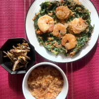 ほうじ茶粥と春菊のチヂミ|めんちゃんさん