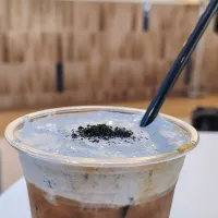 Black sesame cream iced latte 🖤😍new Korean cafe ~ Nuldam Space|🍒lynnlicious🍒さん