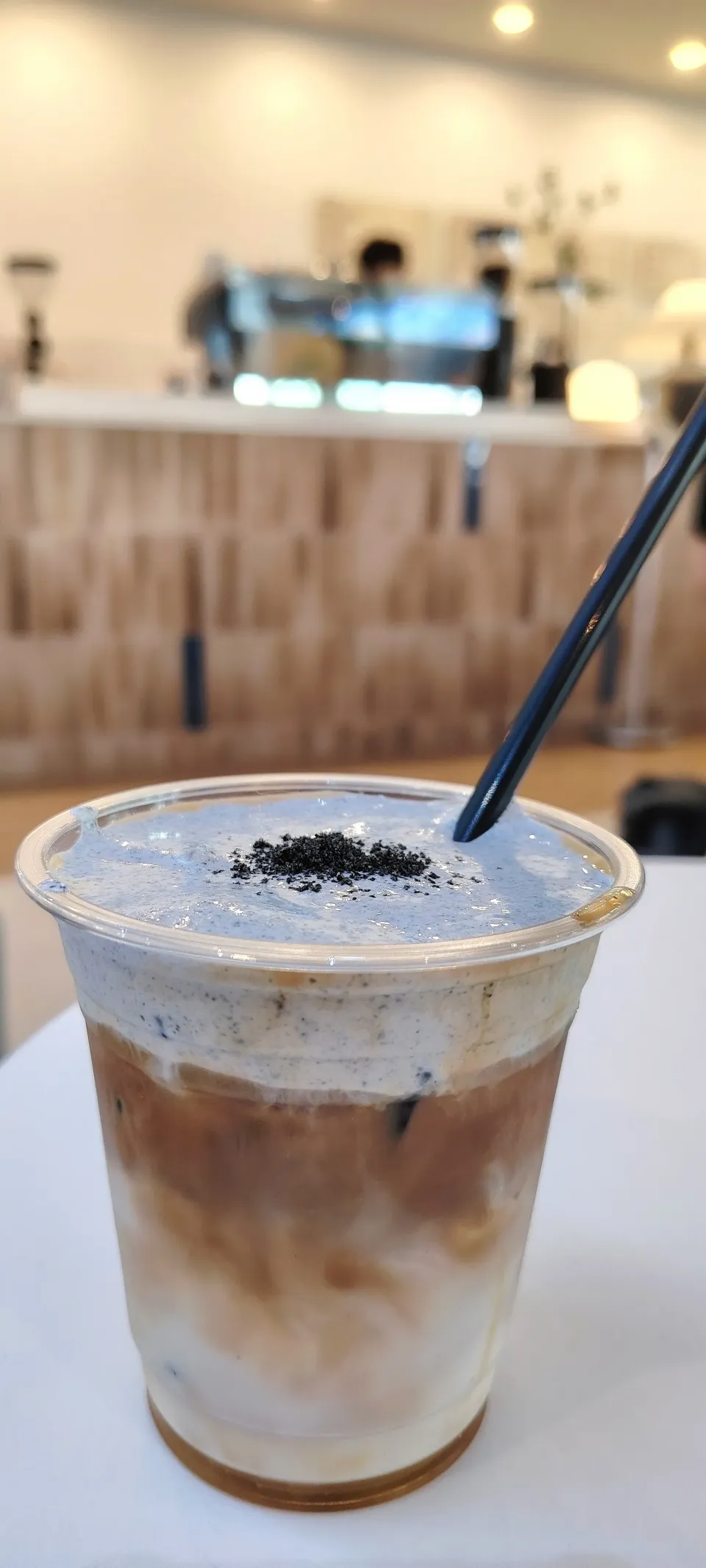 Black sesame cream iced latte 🖤😍new Korean cafe ~ Nuldam Space|🍒lynnlicious🍒さん