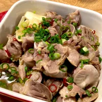 砂肝のにんにくポン酢漬け|あきさん