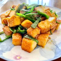 厚揚げと🫑の甘辛ガーリック| okeiko🎶さん