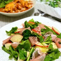 りんごとルッコラと生ハムのサラダ|あゆさん