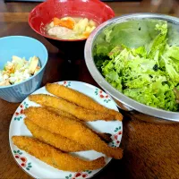 イカバター醤油と買ってきたししゃもフライ🥱| jpsさん