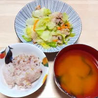 2025 1205　豚バラと野菜の塩レモン蒸し　大根とわかめのお味噌汁|いもこ。さん