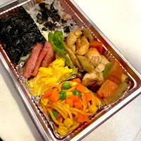 使い捨て、筑前煮、海苔弁当|masaさん